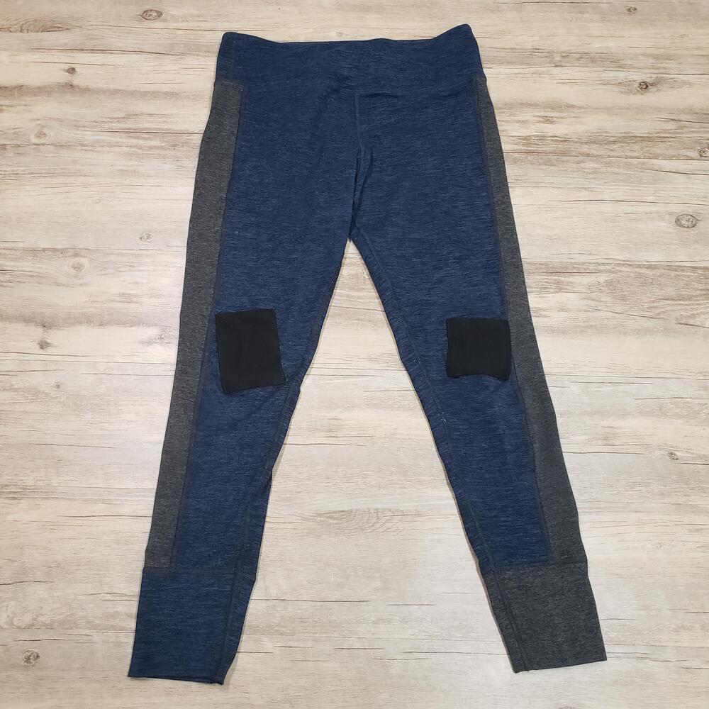 Vuori Leggings Womens M Blue Colorblock Ankle The Rise The Shine Knit Yoga